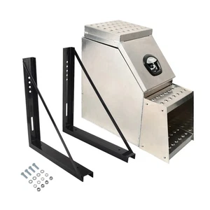 25"X28"X12" Side Mount Truck Tool Box Saddle Step+2pcs 24"x24" Mounting Bracket - Picture 1 of 12