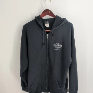 Hard Rock Hotel & Casino Atlantic City Full Zip Graphic Hoodie Black Size XL - Picture 1 of 9
