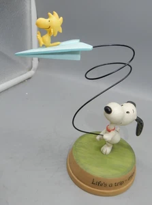 Peanuts LIFE'S A TRIP paper airplane Snoopy Woodstock Hallmark figure - Picture 1 of 5