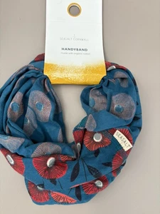 🌟Seasalt Organic Cotton Handyband, Blue with Red Flowers, New🌟 - Picture 1 of 4