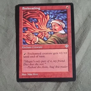 Firebreathing - Magic the Gathering - Mirage - Aura - Mountain - MTG - Picture 1 of 10