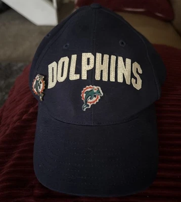 Miami Dolphins Hat Cap Strap Back One Size Navy Blue Nike NFL Hat  With Pin - Image 1 of 4