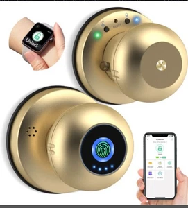 Intelligenter Türknauf mit Schloss - Anweller Fingerabdruck biometrisch schlüsselloser Zugang - Gold - Bild 1 von 5