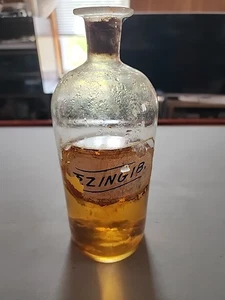 E. ZINGIB. (tintura) Raro ÚNICO Tapa de Vidrio Botella Transparente Lámina de Oro Etiqueta Sellada - Imagen 1 de 6