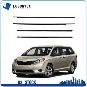 4 Fits 2011-2020 Toyota Sienna Outer Door Window Moulding Weatherstrip Seal Belt - Picture 1 of 5