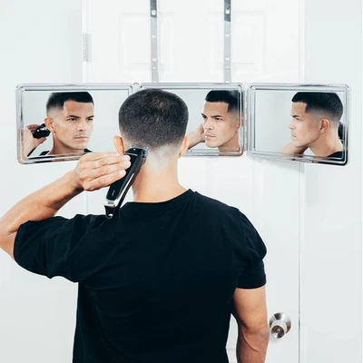 Self Cut System 3 Way Mirror for Self Hair Cutting, Trifold Barber Mirror with H - Image 1 of 4