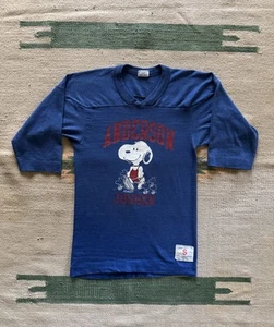 Vintage 1970s Champion Blue Bar Snoopy Peanuts JoggerJersey USA Youth Size Small - Picture 1 of 7