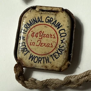 Semillas y piensos Terminal Grain Co Fort Worth TX ETIQUETA AZUL de colección caja de hojalata Tuckahoe NY - Imagen 1 de 7