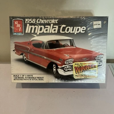 1958 Chevrolet Impala Coupe Plastic Model Car Kit 1:25  AMT Ertl  Factory Sealed - Image 1 of 4