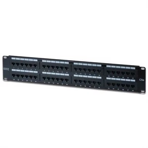 DIGITUS 48 Port Cat5e 19" Patchpanel 19 Zoll Patchfeld 1HE RackMount schwarz - Bild 1 von 1