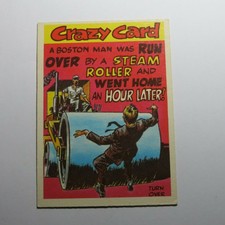 1961 Topps Crazy Cards #65 A Boston man was run over ....