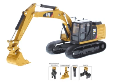 1:64 DM 320F L Hydraulic Excavator with 5 Work Tools Machine Diecast Model - Image 1 of 4