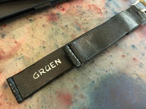 1950er Vintage Gruen Armbanduhr Armband Original Eidechse schwarz-blau Band 17mm 18 - Bild 1 von 12