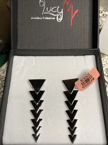 Lucy Q Tri Collection Sterling Silver Earrings 10 Grams E1250 - Picture 1 of 9