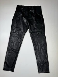 A New Day Pants Women’s Black Faux Leather Pull On Leggings Biker Rock Casual XL - Picture 1 of 8