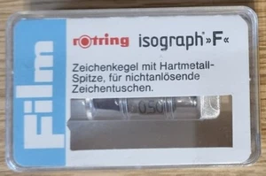 Rotring Isograph F (folia) stożek rysunkowy 0,5 mm, oryginalne opakowanie - Zdjęcie 1 z 3