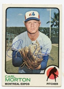 Carl Morton Signed 1973 Topps #331 Expos Guaranteed Authentic KOA - Bild 1 von 1