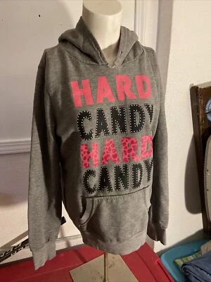 Sudadera con Capucha Hard Candy Niñas Talla Grande 11-13 Juniors Gris Con Logo Rosa Foto 1 de 4