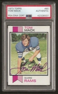 Tom Mack Rams HOF 1973 Topps Signed Auto PSA/DNA ENCAPSULATE  - Bild 1 von 1