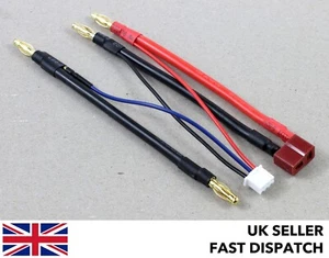 Deans Female 2S Balance LiPo charge cable/lead w Saddle Pack Loop 4mm 2mm Bullet - Picture 1 of 4