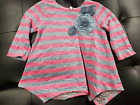 Pippa and Julie Adorable 3/4 Sleeve Pink/Gray Striped Top size 7