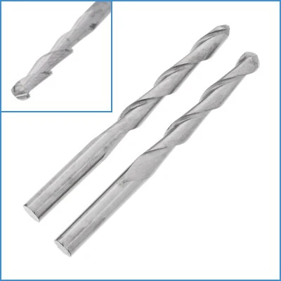 2pcs 3.175mm x 22mm Carbide Spiral Ball Nose Router Bit Engrave End Mill Tool - image 1 of 3