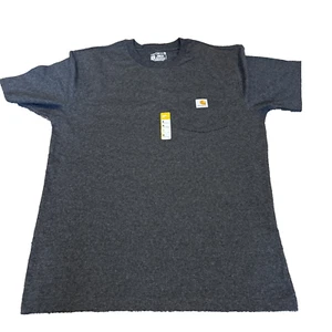 NWT MEN'S MEDIUM LOOSE FIT SHORT SLEEVE CARHART POCKET T-SHIRT DARK GRAY - Picture 1 of 7