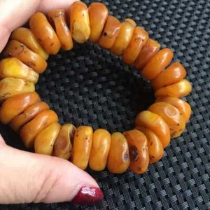 Fashion Old beaded bangle amber bracelet beeswax Fine Bracelet Restore - Picture 1 of 8