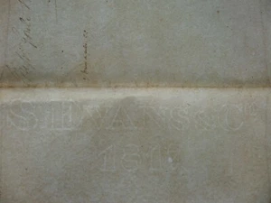 1817 S EVANS & Co PAPER MILL MAKER DARLEY DERBY MAKER WATERMARKED WATERMARK   - Picture 1 of 7