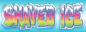 3'x8' SHAVED ICE BANNER Sign Snow Sno Cones Hawaiian Concessions Stand Fair Cold - Picture 1 of 3