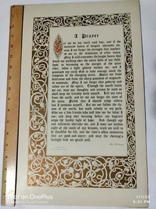 Beautiful Vintage Max Ehrmann A Prayer USA Matboard 12x18 Inches A+ condition - Picture 1 of 9