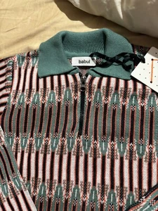 NWT Made In Spain Designer “babul” Green And Grey Geometric Sweater8yr - Picture 1 of 3