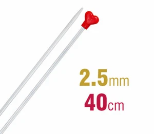 Addi Knitting Needle 40cm x 2.50mm, Aluminium Heart - Picture 1 of 2