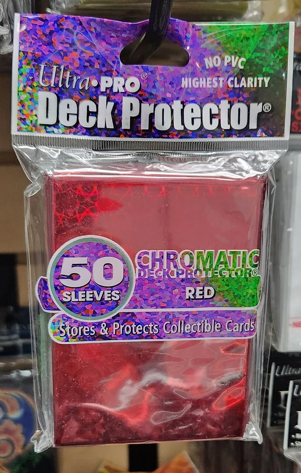 ULTRA PRO CHROMATIC RED DECK PROTECTOR SLEEVES (STANDARD SIZE) 50ct - Image 1 of 2