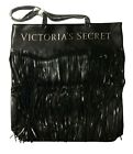 Victorias Secret Limited Edition Womens Black-Fringe Faux Leather Tote Bag Purse