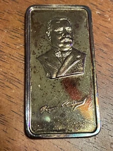 Grover Cleveland - Hamilton Mint 1 oz. .999 Fine Silver 24-k Gold - Picture 1 of 6