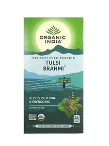 Organic India Tulsi Brahmi Tea 25 TB Free Shipping World Wide - Picture 1 of 3