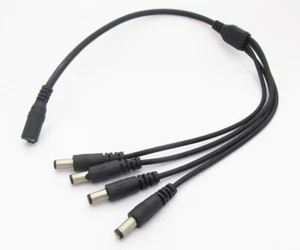 8 juegos de cables de alimentación de enchufe hembra de 1 conector hembra a 4 machos de 2,1 x 5,5 mm DC 1 conector para cámara CCTV - Imagen 1 de 1