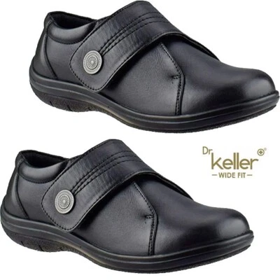 Ladies Dr Keller Wide Fit Leather Walking Nurse Hospital Womens Comfort Shoes - Image 1 of 4
