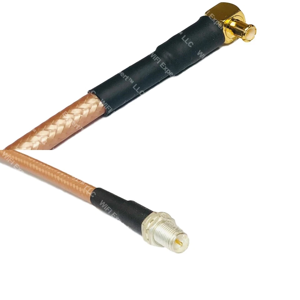 RG400 MCX MALE ANGLE to RP-SMA FEMALE RF Cable FAST-SHIP LOT - Image 1 of 1