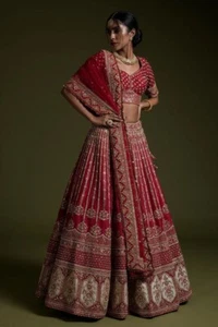 Indian Style Rangoon Silk lehenga Choli With Dupatta For Women Wedding Wear - Picture 1 of 8