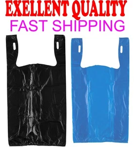 1/10 T-Shirt Bags 8"x15"x4" Plastic Shopping bags different colors 100-1000 - Picture 1 of 9