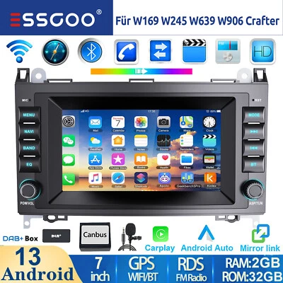 DAB+ Android 12 Autoradio Navi Carplay Für Mercedes A B Klasse W169 245 639 906 - Bild 1 von 4
