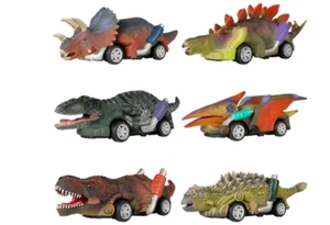 Dino Car Pull Back Dinosaur Toy Cars T-Rex Triceratops Children Games Toys Race - Picture 1 of 8