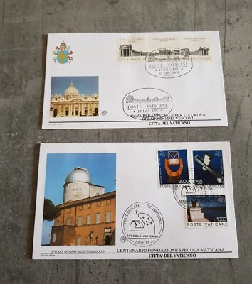 VATICAN ARHITECTURE 2 FIRST DAY OF ISSUE WITH BEAUTIFUL CANCELLED 1991 - Image 1 of 2