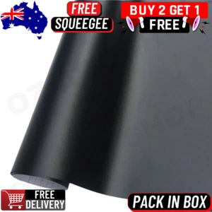 Matt Matte Satin Black Car Vinyl Wrap Film Roll Sticker Decals Air Release - Picture 1 of 8