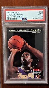 1992 Skybox USA Basketball Dream Team Card #33 Magic Johnson PSA MINT 9 