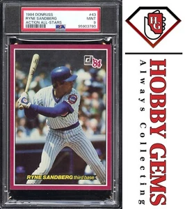 RYNE SANDBERG PSA 9 1984 Donruss Action All-Stars #43 - Picture 1 of 2