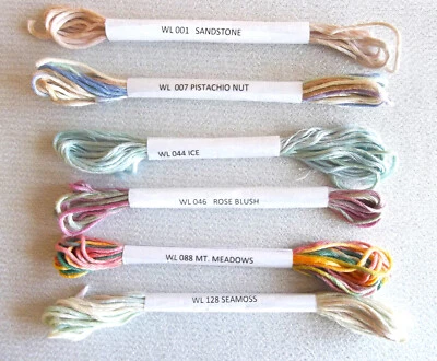 6 CARON WATERLILIES Variegated Embroidery Floss -  PARTIALS - Image 1 of 4