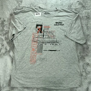 Call Of Duty Shirt Mens 2XL Gray Black Ops Cold War Short Sleeve Pull Over - Picture 1 of 6